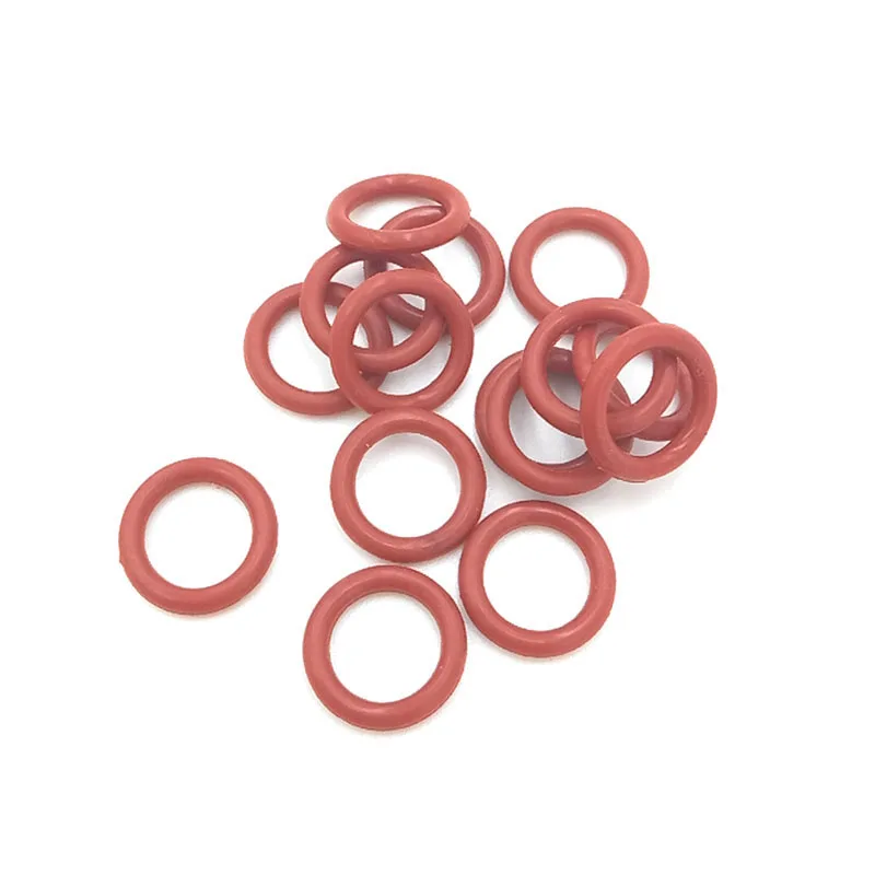 Белые и красные силиконовые уплотнительные кольца 1,5 мм толщина OD 4 4,5 5 5,5 6 6,5 7 7,5 8 8,5 9 9,5 мм уплотнения для пищевых продуктов уплотнительное кольцо без яда - Цвет: red