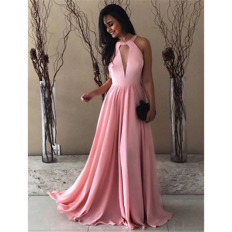 Abiye-Gece-Elbisesi-Pink-Evening-Dress-Long-2019-Formal-Dress-Women-Elegant-Chiffon-Halter-Style-Evening (1)