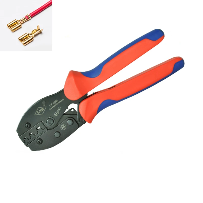 

crimping tool for non-insulated terminals 0.5-6mm2 open plug connector crimper plier ratchet clamp