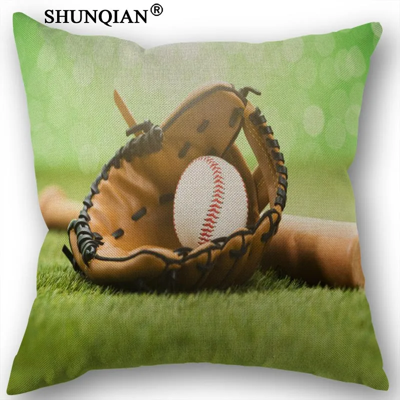 

Linen Cotton Pillowcase Baseball Printed Pillow Cover Home Textiles Decorative Pillowcase Customize Gift 45x45cm