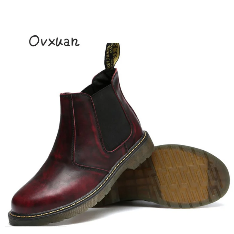 

Men's Chelsea Boots Genuine Leather Handmade Luxury Brand Men Boots Outdoor Party Dress Oxfords Shoes Big Size Motorcycle boots