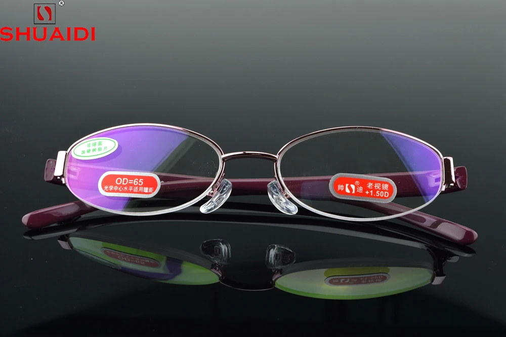 Настоящие Магнитные очки для чтения = shuai Di = полуободок модный Tr90 супер светильник Дамская оправа Очки для чтения+ 1 до+ 6