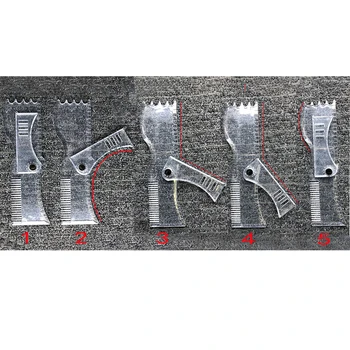 

Ruler Portable Rotating Shaper Styling Stencil Transparent Beard Comb Durable Template Barber Tool Adjustable Angles PS