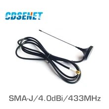 2 pces 433 mhz wifi antena ultraelevada sma macho alto ganho TX433-XP-200 4dbi 2m cabo de extensão 433 mhz rf otário antena base magnética