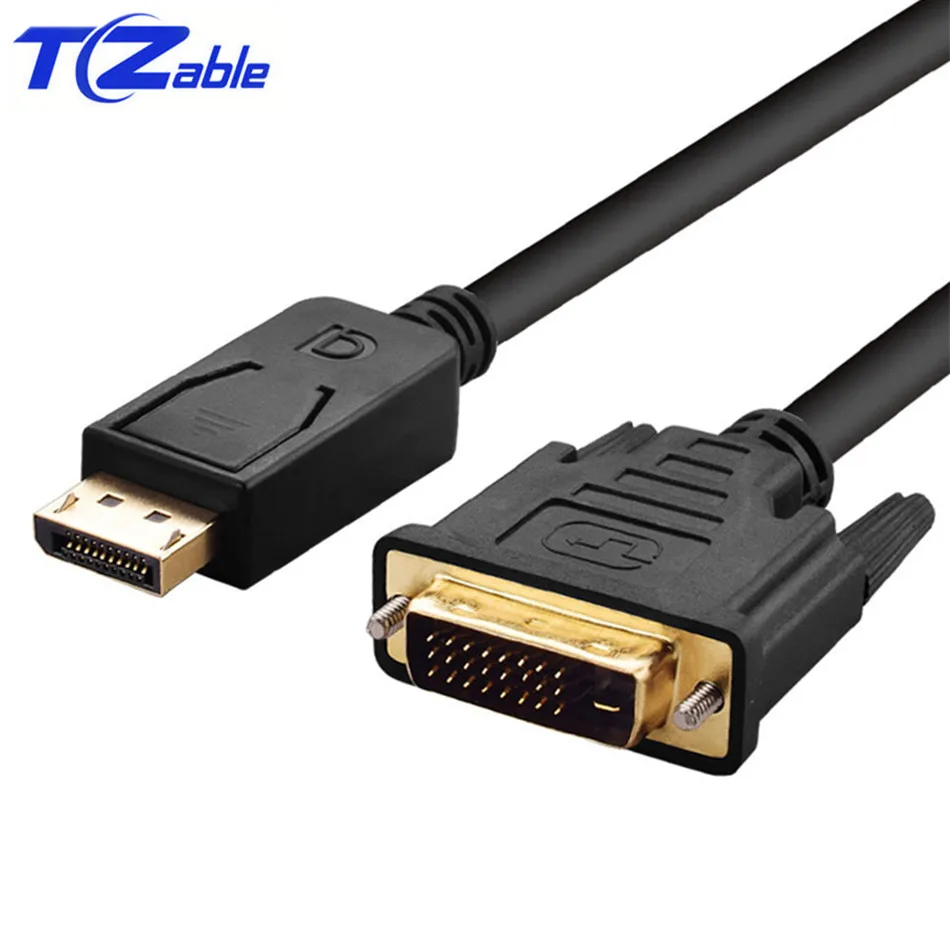 

Displayport DP to DVI Cable 1080P DP To DVI-D 24+1 Male To Male Conversion line for Projector TV Monitor PC Laptop 1.8M Black