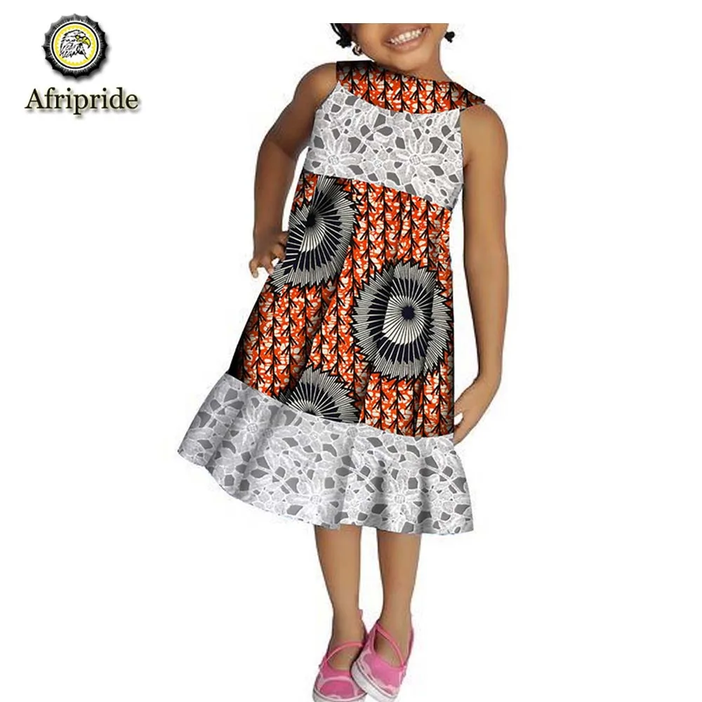 

2019 African kids spring dress Children clothing pure cotton ankara print dashiki bazin riche AFRIPRIDE S1845001