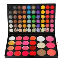 Косметическая палитра для макияжа 82 цветов(60 теней для век+ 16 блесков для губ+ 3 румян+ 3 пудры для основы) в качестве подарка на Рождество