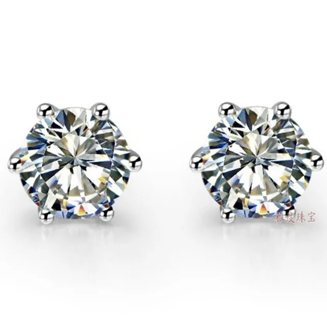 Whole Earrings Stud 2ct Synthetic Diamonds Basket Whole Earrings Stud 2ct Synthetic Diamonds Basket Engagement Sterling Silver Jewelry Push Back