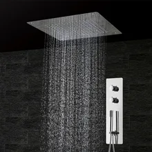 Скрытый термостатический душевой набор панель смеситель для ванной комнаты кран для ванны SUS304 потолочная душевая головка 500x500 дождь BF5105