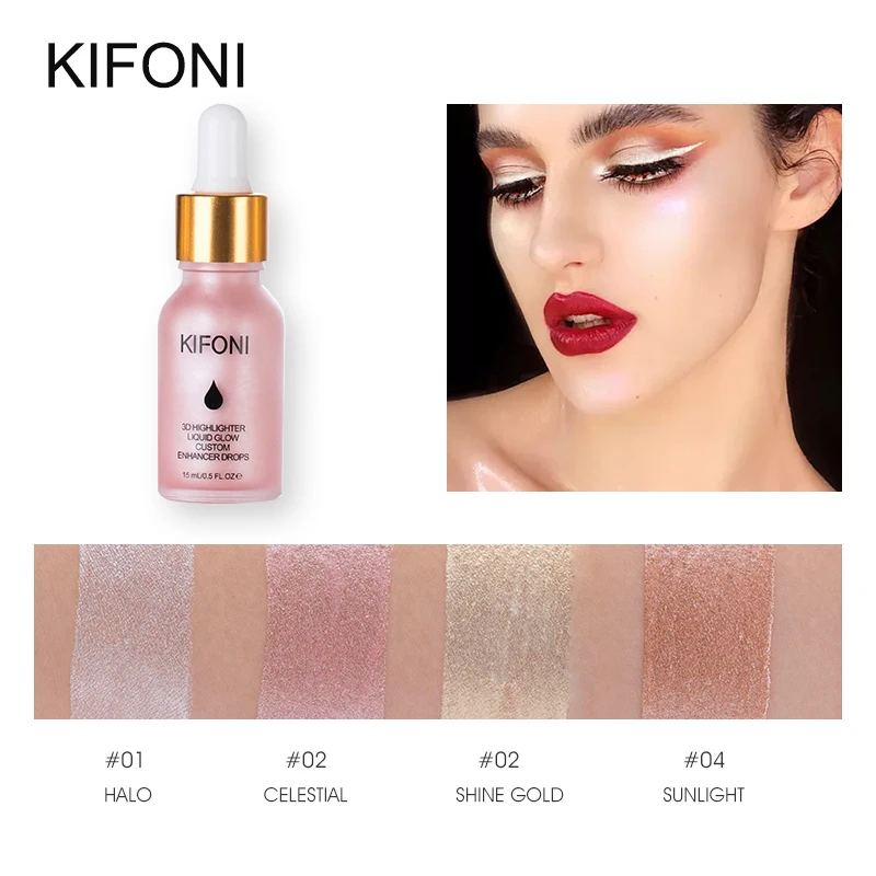 

KIFONI makeup Face Highlighter Liquid Elixir Brighten Bronzers Illuminator Makeup Shimmer Glow Facial Shiny Cosmetic Highlighter