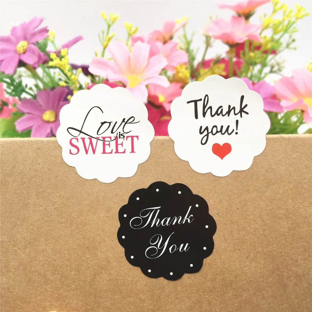 54 pcs//lot Hand made Flower Sticker Labels food Seals for Wedding party gift R