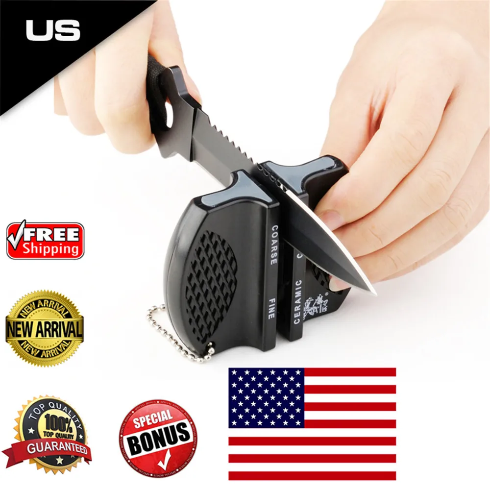 GRINDER New Hot Mini Ceramic Rod Tungsten Steel Camp Pocket Kitchen Knife Sharpener Household Kitchen Sharpening Tools32