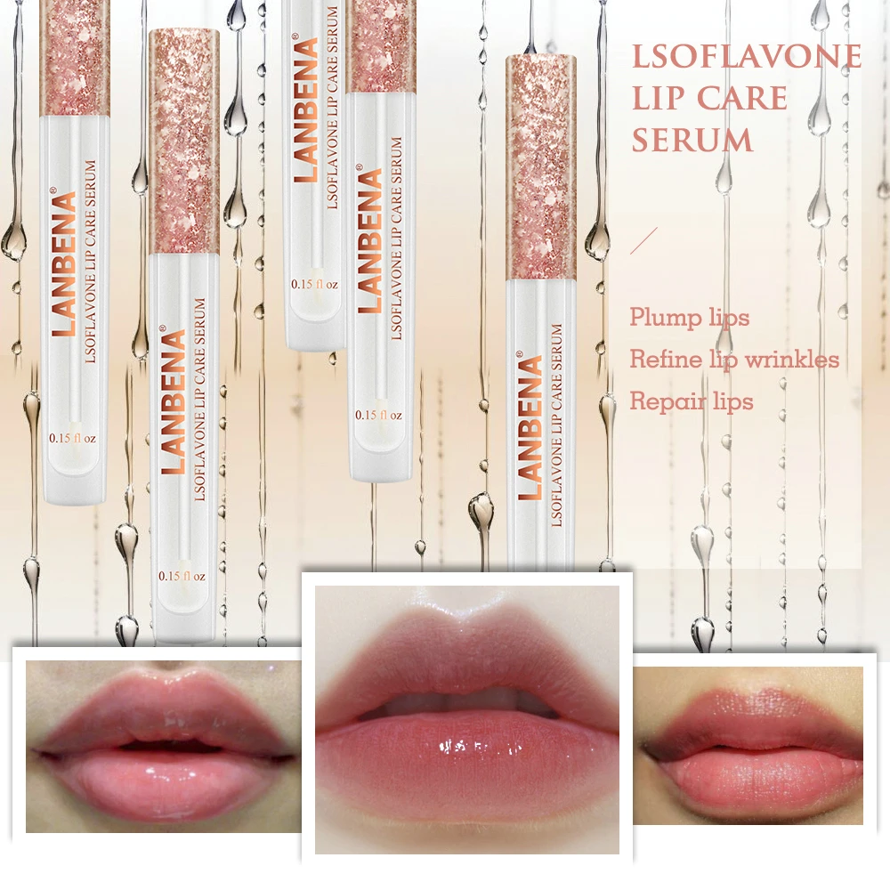 Serum Lsoflavone Сыворотка для ухода за губами, маска для губ, для увеличения эластичности губ, уменьшить тонкие линии Восстанавливающая увлажняющая красота