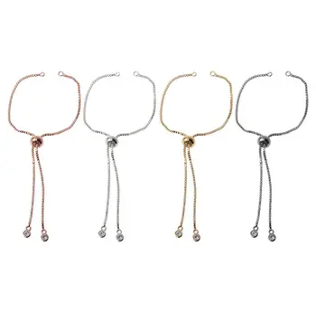 

1 Pc Adjustable Bracelet Brass Slide Extender Chain with Ball Ends DIY Mom Girlfriend Friend Gifts Jewelry Making