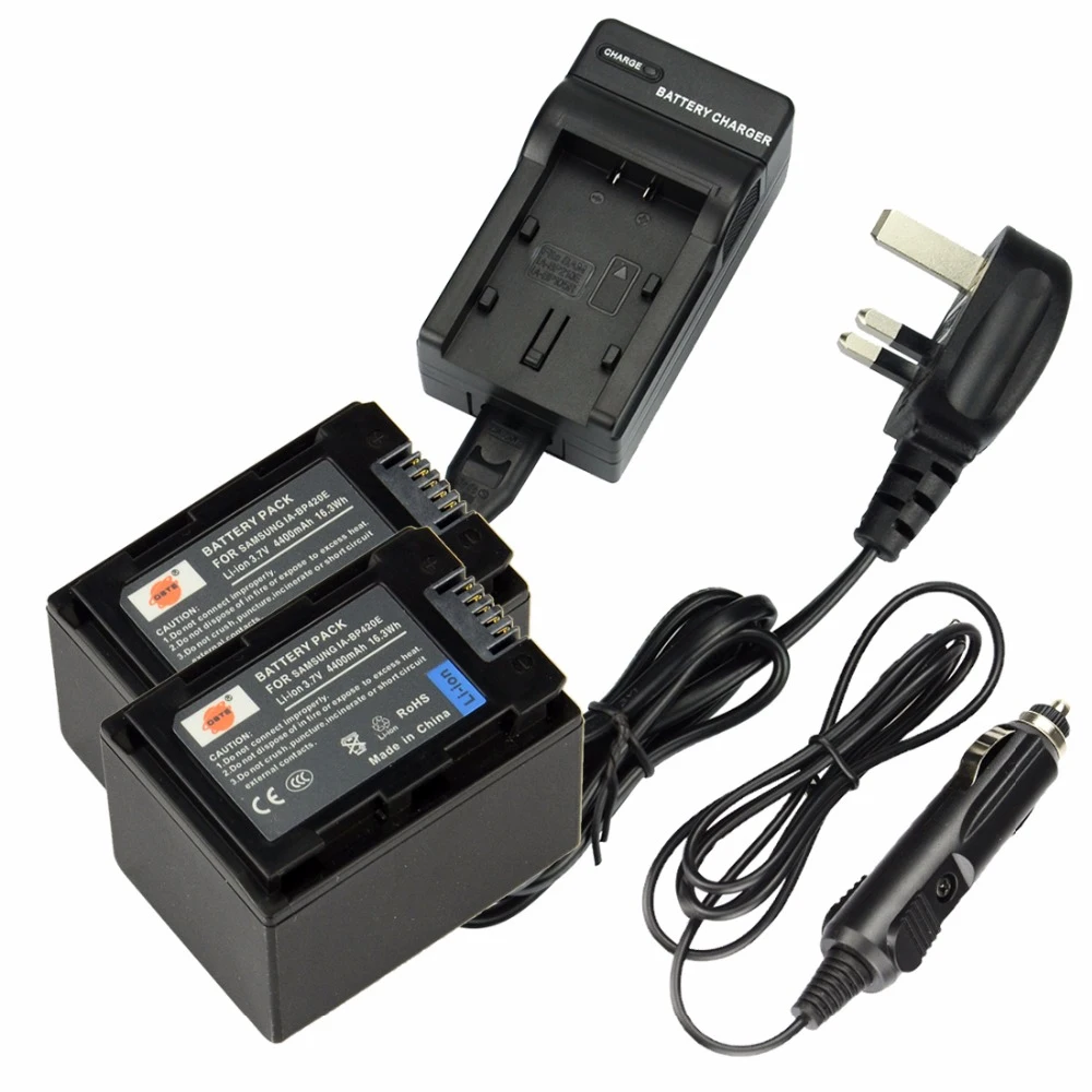 

DSTE 2PCS IA-BP420E Battery with Travel and Car Charger for SAMSUNG SMX-F40 F44 F50 F70 F54 HMX-H200 H204 H205 Camera