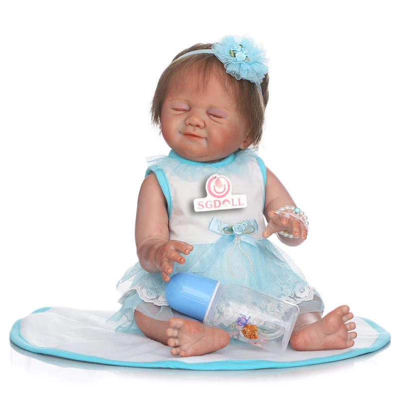 

50cm/20'' Reborn Baby Girl Doll Lifelike Full Body Silicone Vinyl Newborn Dolls Gifts Collection