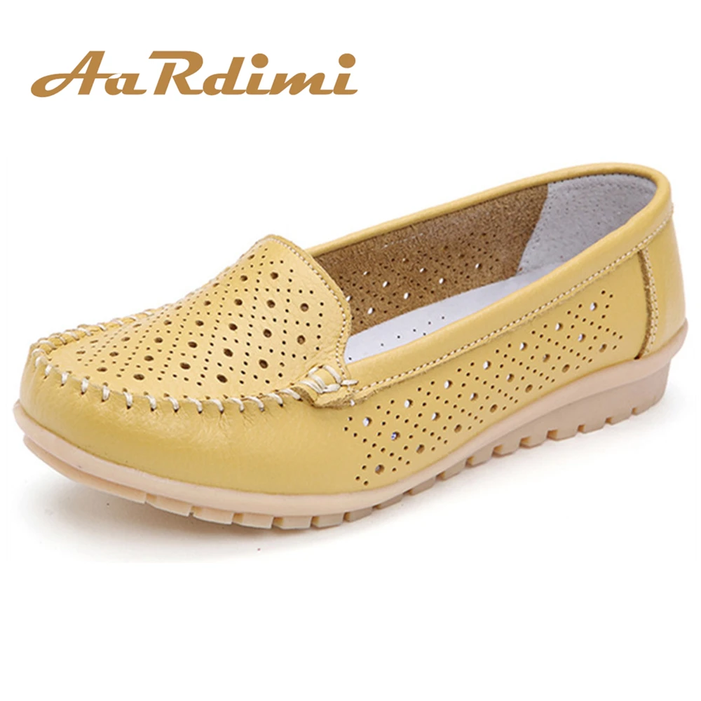 

New arrival spring summer genuine leather women flats shoes solid casual loafers ladies mocassins women shoes ballet flats