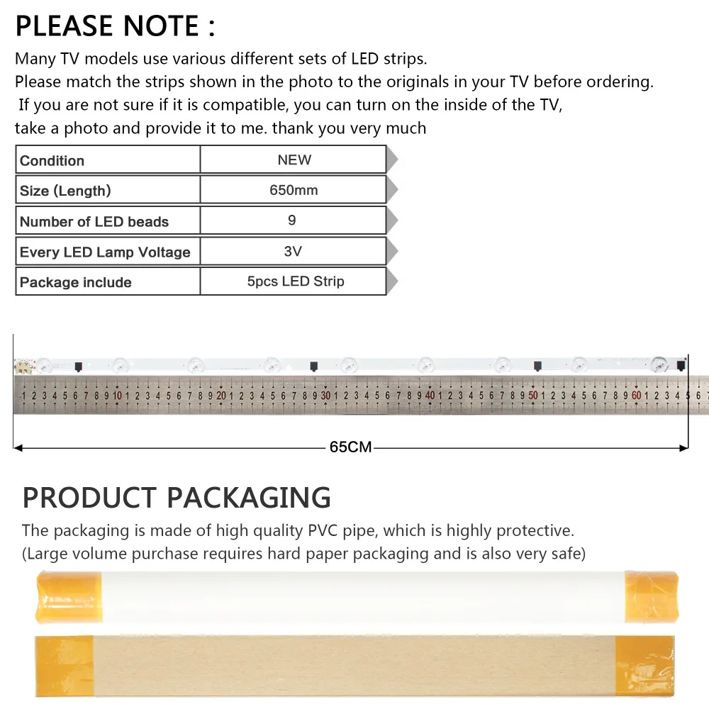 5 шт х 32 дюйма светодиодный Подсветка лампа полосы для SamSung 32 ''ТВ UA32F4088AR UA32F5500ARXSJ 2013SVS32H D2GE-320SC0-R3 9-светодиодный s 650 мм