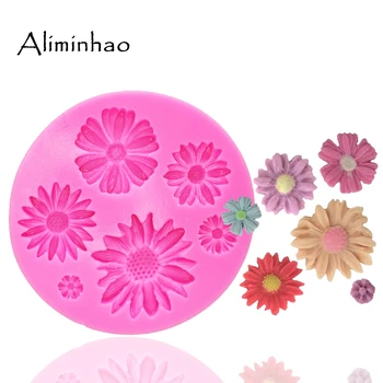 

B0193 6 holes chrysanthemum shape for cake dessert Sugarcraft Silicone mould flower chocolate fondant cake decorating tools