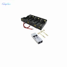 50Pcs 6xAA Battery Case Holder Box Base Socket With 15cm Wires, Dupont 2.54mm 2P Header and Crimps