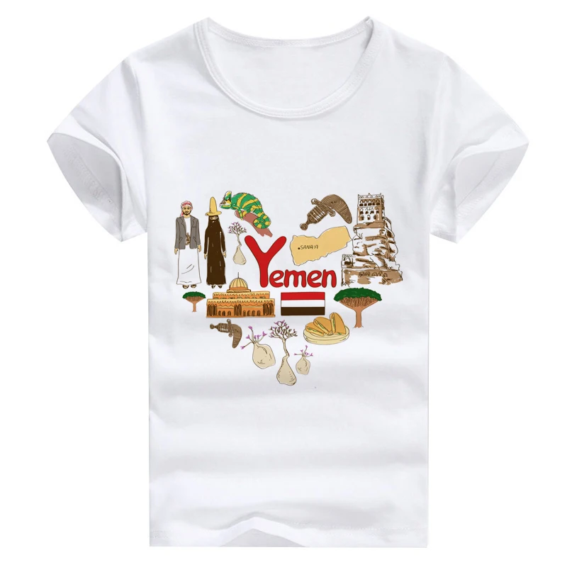 

Yemen print countries love set t-shirt for kids summer family outfit tops wholesales and dropship