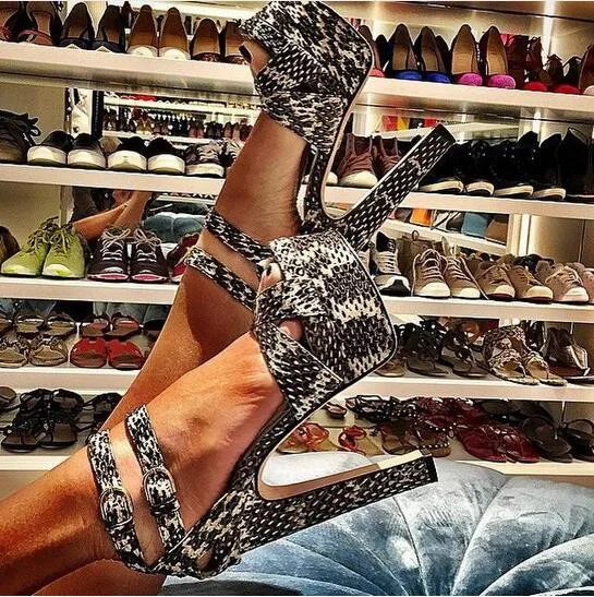 Serpiente Alto Vestir Gris Picture Tacón La Zapatos Hebilla Delicado Bombas De Cuero Piel Sandalias Plataforma Doble Garrapata Tobillo Correa As 8x7FfF