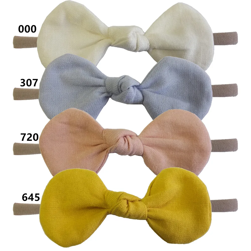 4pcsCottonFabricbowheadbandHairtieBowsKnottedbowsHairbow