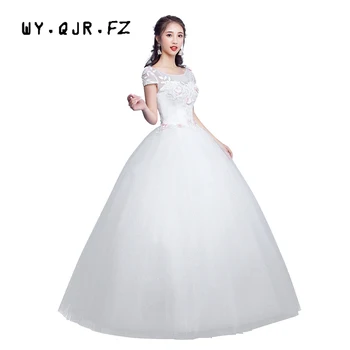 

LYG-H02#Autumn winter new lace up bridal Bride's wedding dress plus size long marry dresses 2020 white Custom cheap wholesale