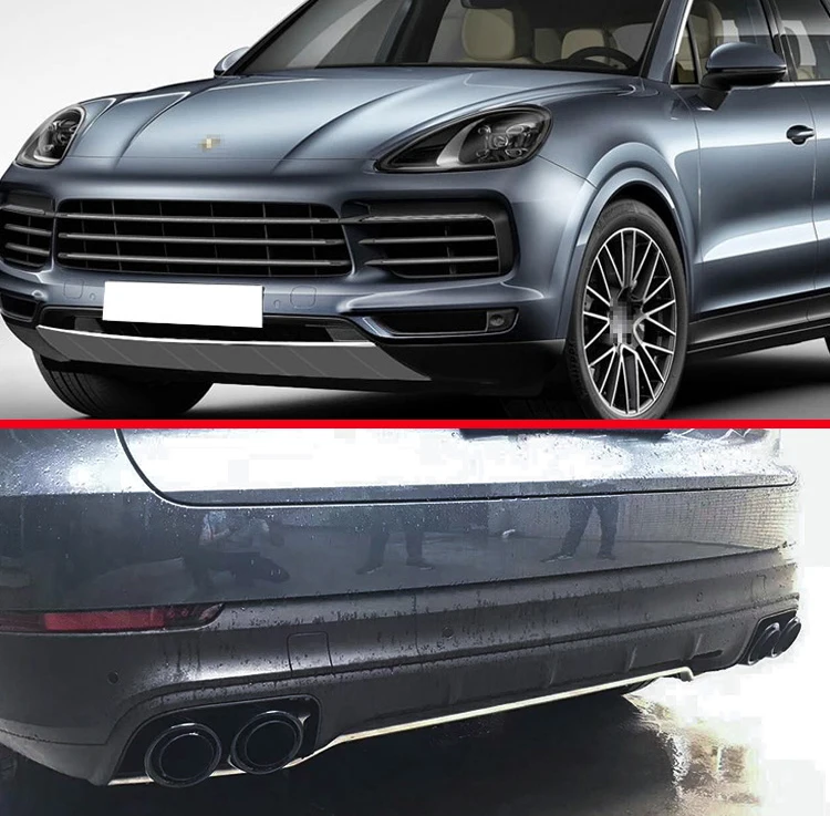 

For Porsche cayenne PO536 2018 2019 Car Accessories Stainless Steel Front and Rear Bumper Skid Protector Guard Plate