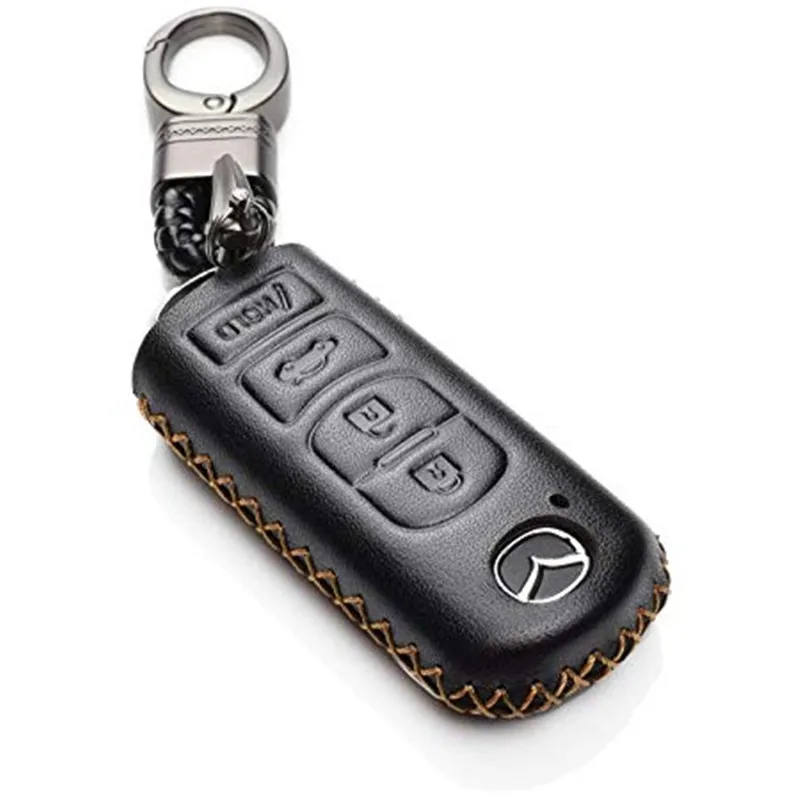 

Genuine Leather Car Smart Key Case Cover For MAZDA 2 3 5 6 CX-3 CX-5 CX-7 CX-9 Speed Miata MX5 Shell Jacket Protector