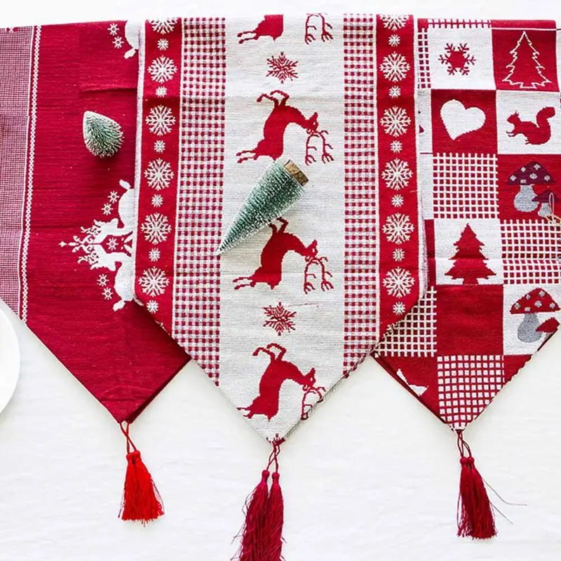 

table flags Christmas Linen Letter Table Flag Tablecloths Party Decoration Bed table runner christmas decorations for home