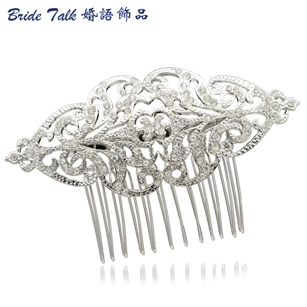 

Bridal Hairpins Jewelry Rhinestone Crystals Flower Hair Comb Wedding Accessories Europe Imperial Style Brand Wholesale COXBY104