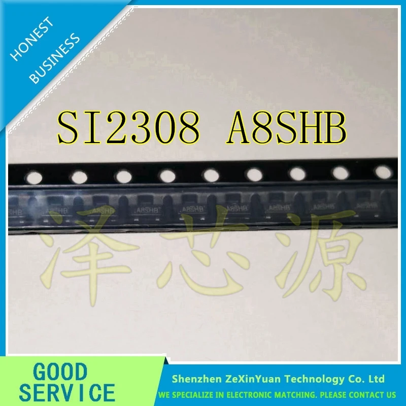 

100PCS/LOT SMD Transistor SI2308 A8SHB screen SOT-23 2A / 60V New spot Quality Assurance