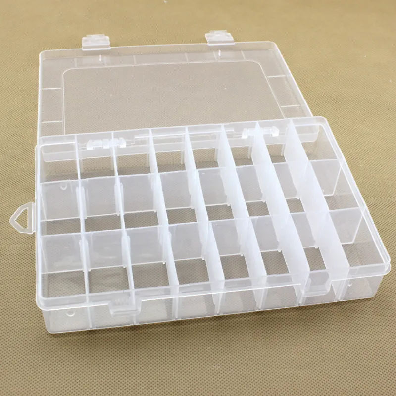 24 Сетки съемный пластиковый ящик для хранения прозрачный Органайзер Кнопка коробка многофункциональная коробка для хранения мелочи украшения
