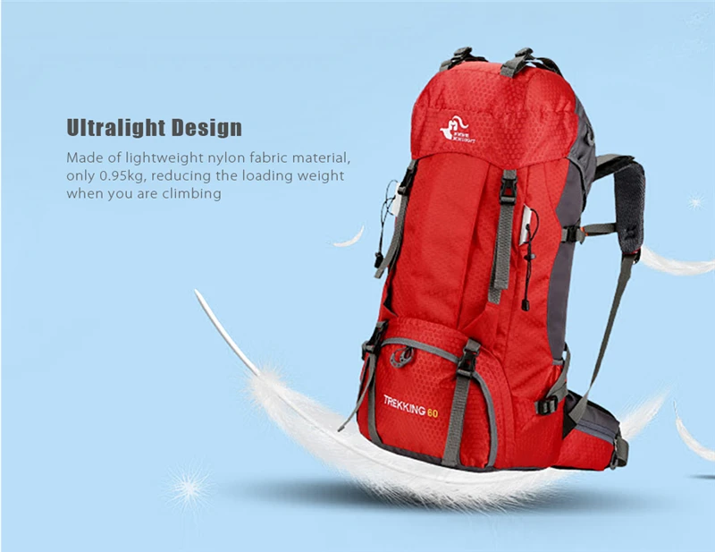 60L открытый рюкзак кемпинг восхождение сумка с водонепроницаемый чехол от дождя Альпинизм пеший Туризм рюкзаки пикник Спорт большой сумки