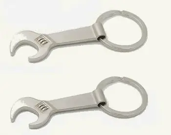 

DHL Free shipping 50 pcs/lot Fashion Creative Tool Bottle Opener Key Chain,Stainless Steel Wrench Spanner Keyring Openers