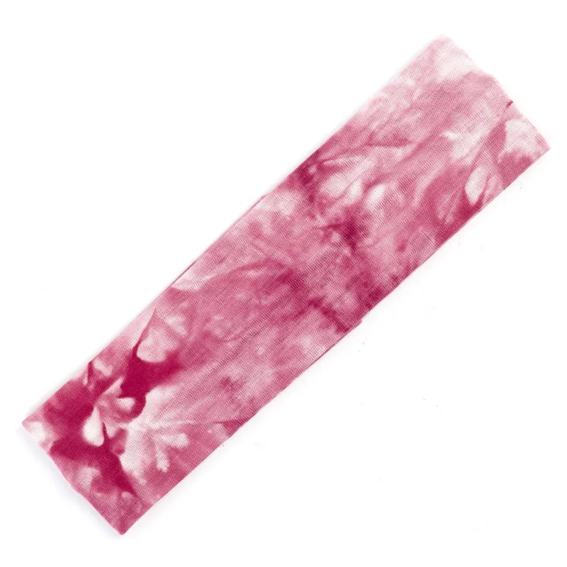 ladies headbands for short hair Geebro Women's Tie Dye Elastic Headband Summer Cotton Soft Stretch Turban Headband For Girls Flat Hair Bands Hair Accessory crocodile hair clips Hair Accessories