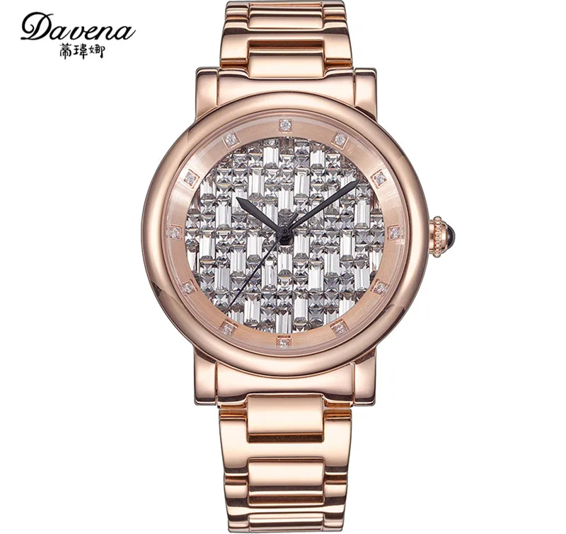 

Vogue Girls Favorite Big Size CZ Zircon Watches Neutral Designer Women Full Steel Business Wrist watch Quartz Reloj Montre Femme