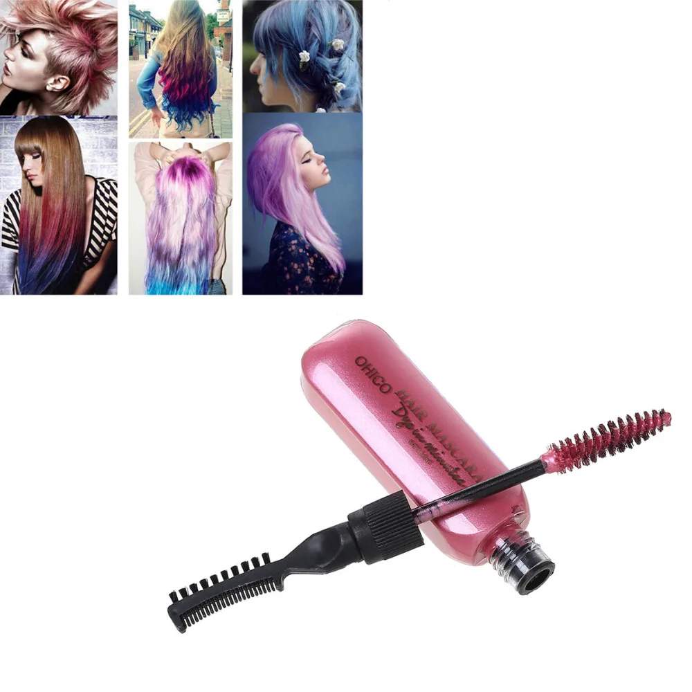 Make Up Hair Color Mascara Cosmetic Temporary Washable White Pink Blue