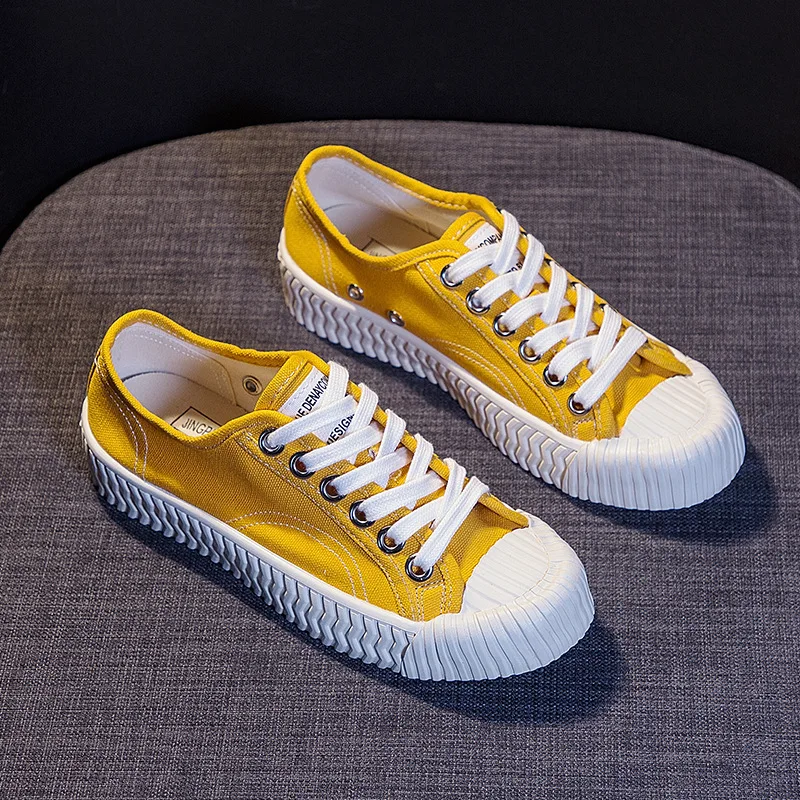 

2019 autumn new fashion simple solid color canvas shoes women breathable comfortable flat casual shoes