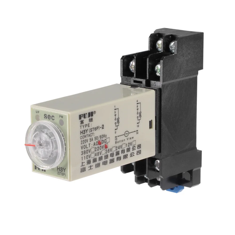 

Uxcell 220V AC Relays 5S 8 Terminals Range Adjustable Delay Timer Time Relay H3Y(ST6P)-2 With Base Relay Home Improvement