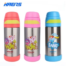 280ML HAERS Cute Smeshariki Thermos Baby Leak Proof Stainless Steel Kids Thermos Bottle 6-12 hours Children Thermos Straw Cup