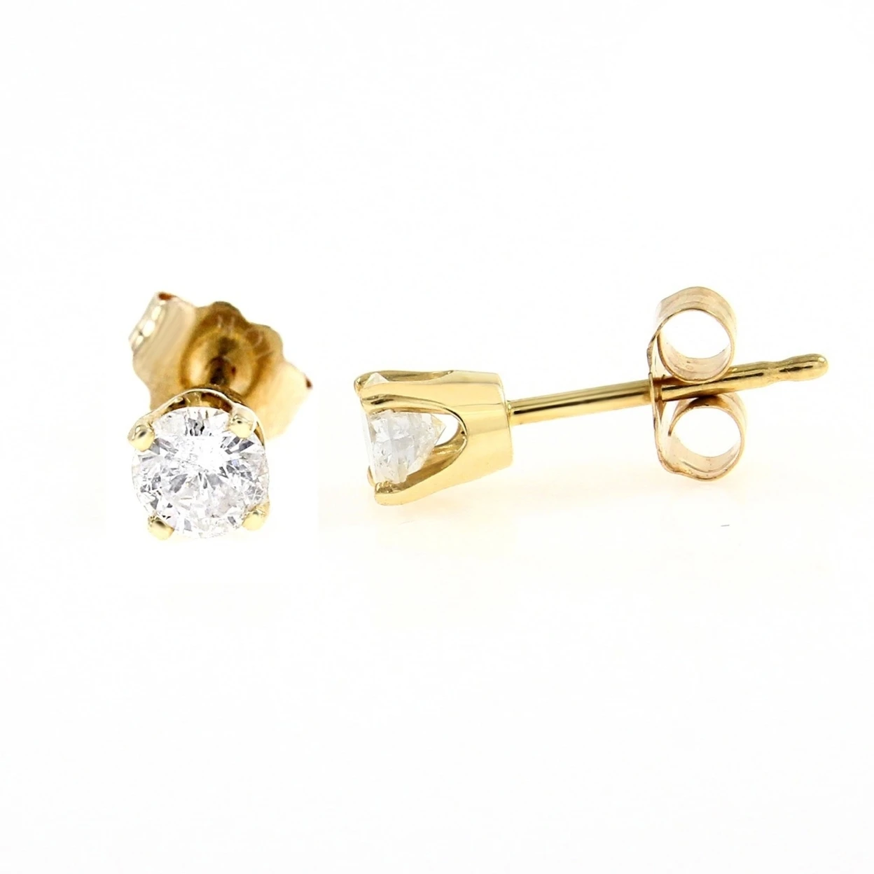 2/5 Ct D/VVS1 Simulated Diamond Solitaire Stud Earrings 14K Yellow Gold Over