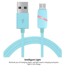 Micro USB кабель дыхание свет кабель для передачи данных прочный спутывания микро Зарядка через usb кабель для Android samsung Xiaomi sony huawei