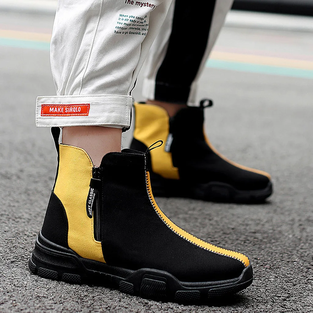 

High Quality Solid Color Winter Men's Martin Boots Warm Working Boots High Men's Fashion Boots Round Toe High Top Shoes