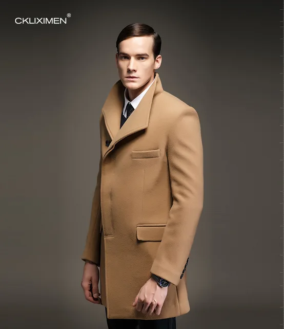 2015 Autumn Winter men wool coat Formal winter warm long jacket in