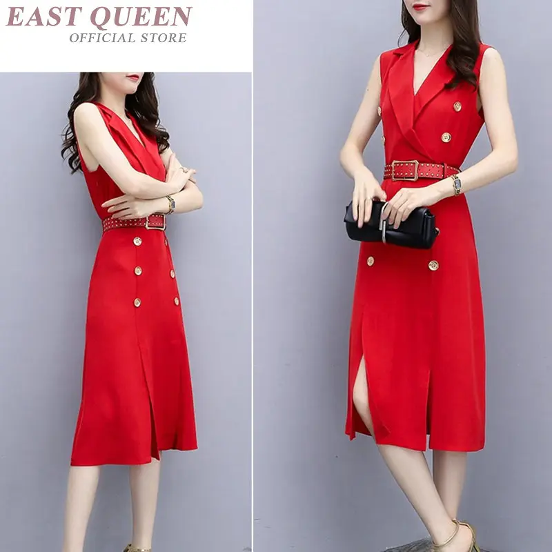 Деловое платье для женщин, офисное женское элегантное красное платье, корейская мода, офисное платье для работы, FF1274