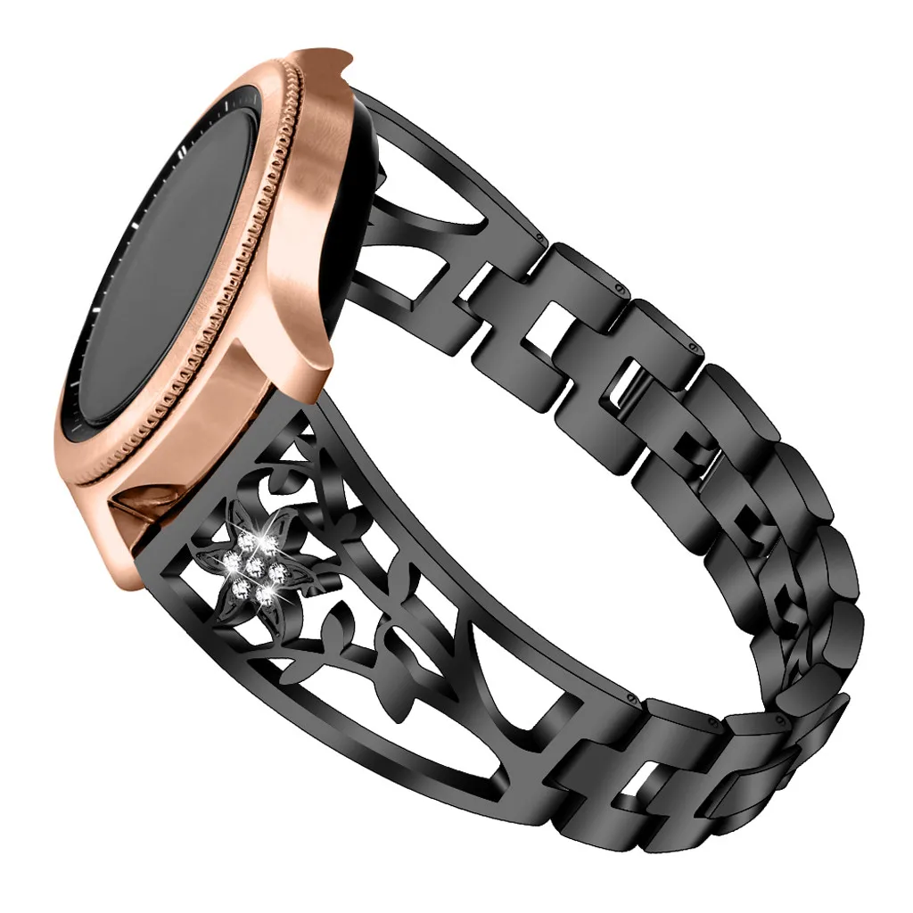 

Ouhaobin Fashion Crystal Watchband For Samsung Galaxy Active Watch Band Strap Wrist Bracelet Silver Black Gold Rose Gold 619#2