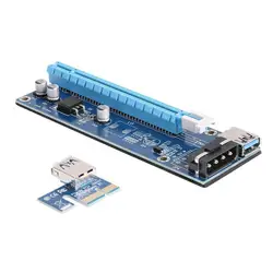 Mini PCI-E до PCI Express удлинитель Riser карта PCIE 1x к 16x слот USB3.0 кабель для передачи данных SATA 6Pin Питание Z515