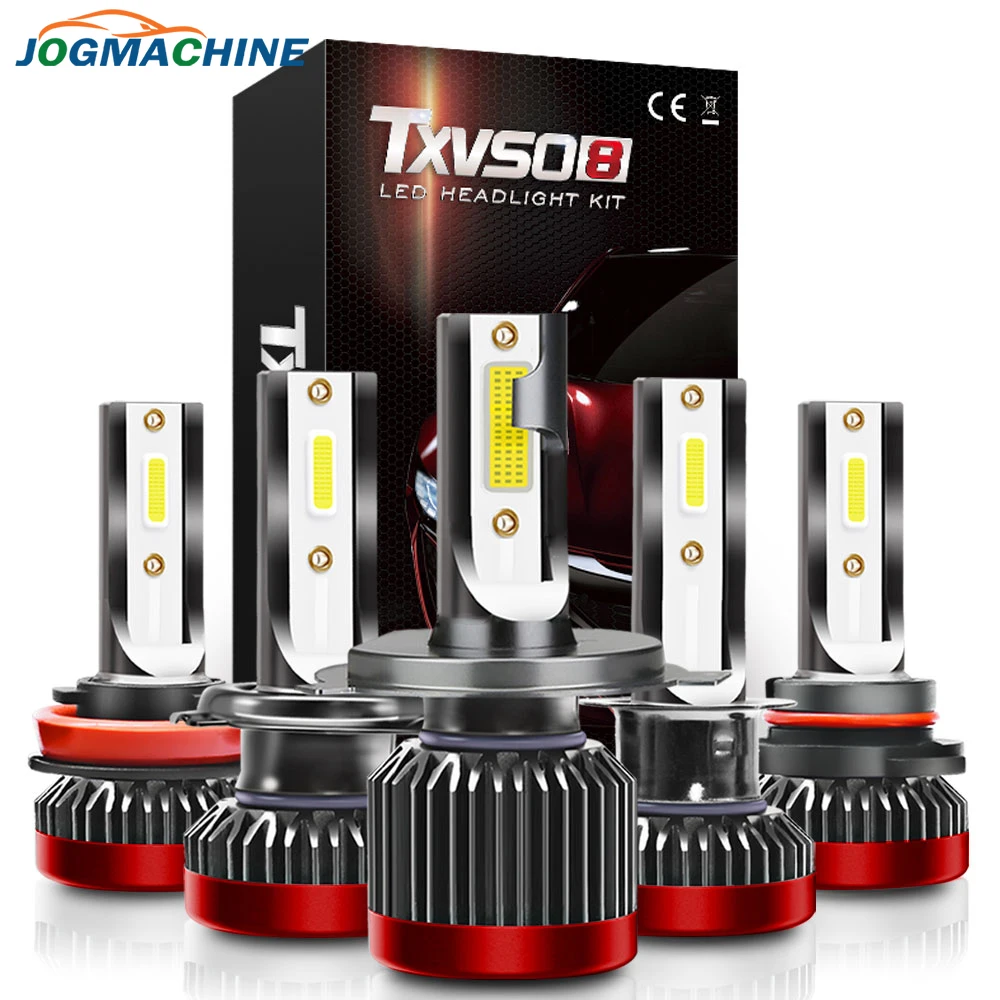 Автомобильные фары JOGMACHINE 2 шт. светодиодные H1 H7 H4 H L H8 H9 H11 9012 9005HB3 9006HB4 COB